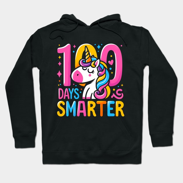 100 days smarter, proud whimsical unicorn, unicorn Hoodie by ANSAN